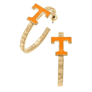 Tennessee Volunteers Enamel Logo Hoop Earrings in Orange