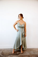 Load image into Gallery viewer, Satin Sage Dress
