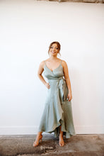 Load image into Gallery viewer, Satin Sage Dress
