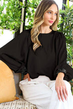 Load image into Gallery viewer, Sequin cuff detail satin blouse top VT81259: M / Blush
