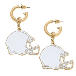Game Day Football Helmet Enamel Earrings