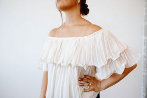 Pleated Off The Shoulder Top